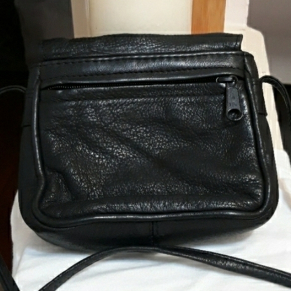Vintage Genuine Leather in Black  Mini Crossbody Bag - Picture 2 of 8